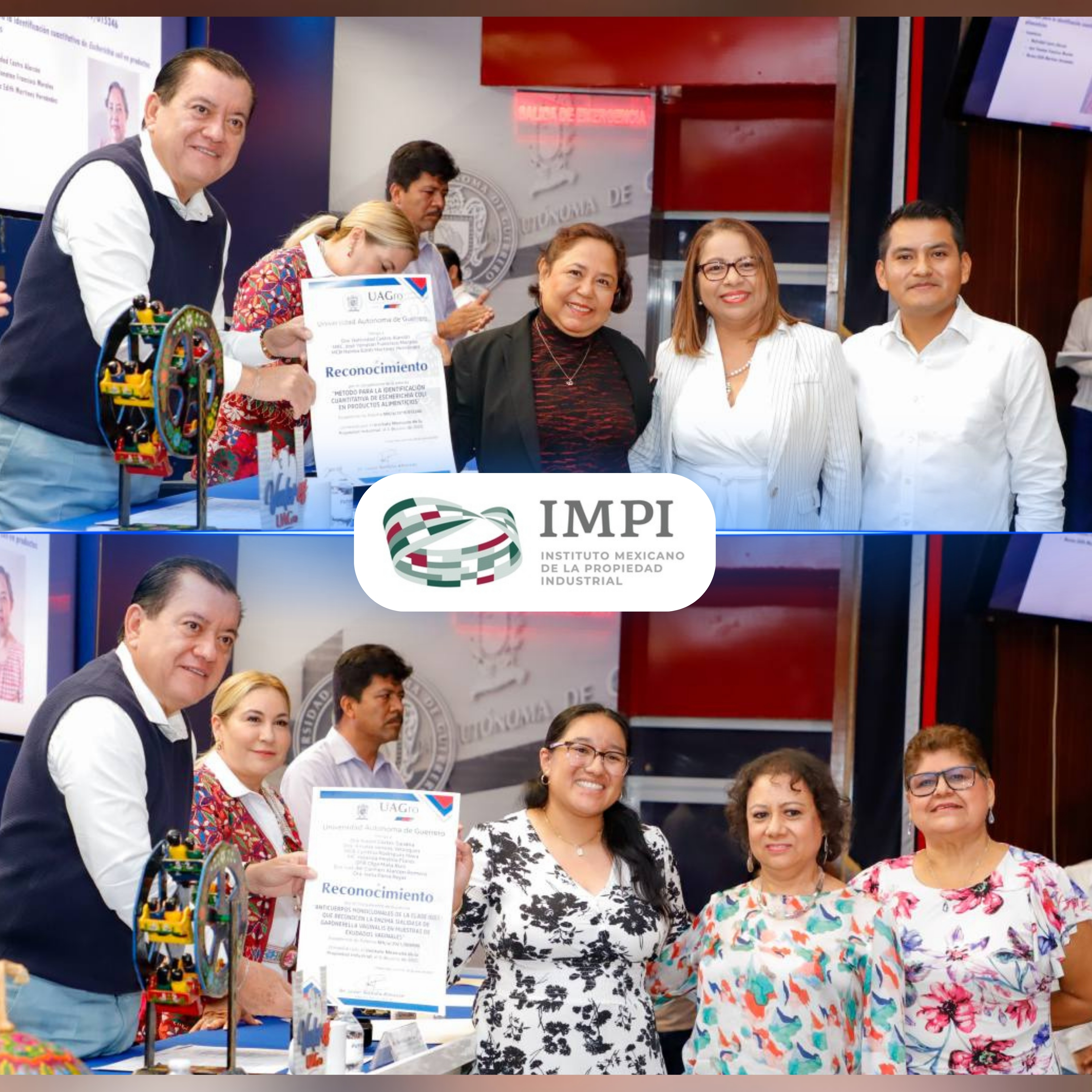 LA UAGRO RECONOCE A INVESTIGADORES POR REGISTRO DE DOS PATENTES ANTE EL IMPI