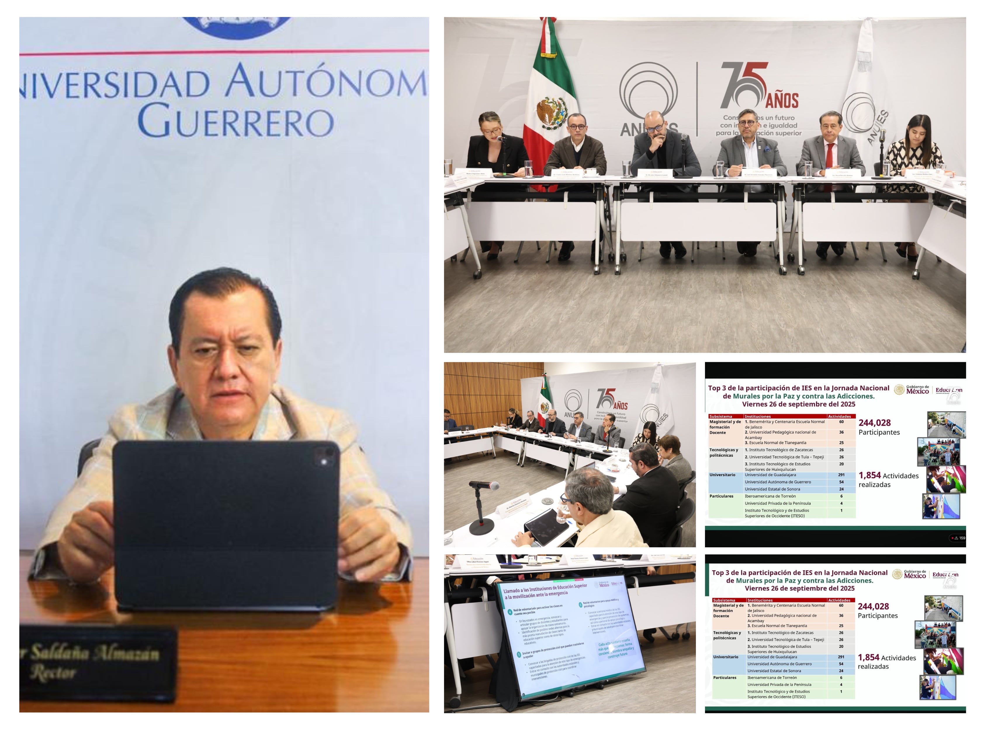 EL RECTOR DE LA UAGRO PARTICIPA EN REUNIÓN MENSUAL DE LA ANUIES: UNIVERSIDADES APOYARÁN A DAMNIFICADOS POR RAYMOND, INICIA CENSO DE USO DE LA IA EN LA EDUCACIÓN SUPERIOR