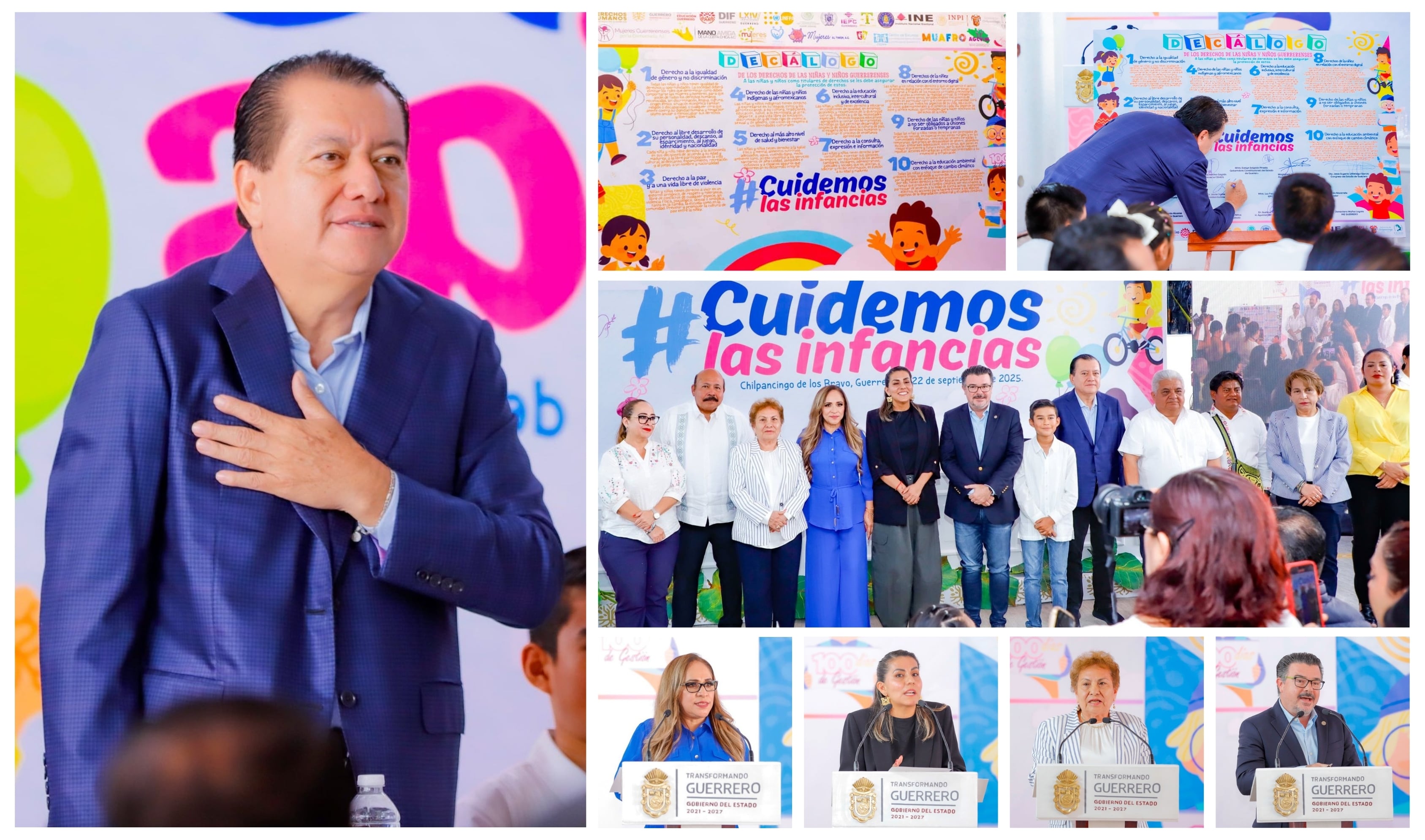 EL RECTOR DE LA UAGRO PARTICIPA EN FIRMA DEL DECÁLOGO DE DERECHOS DE LAS NIÑAS Y NIÑOS GUERRERENSES 