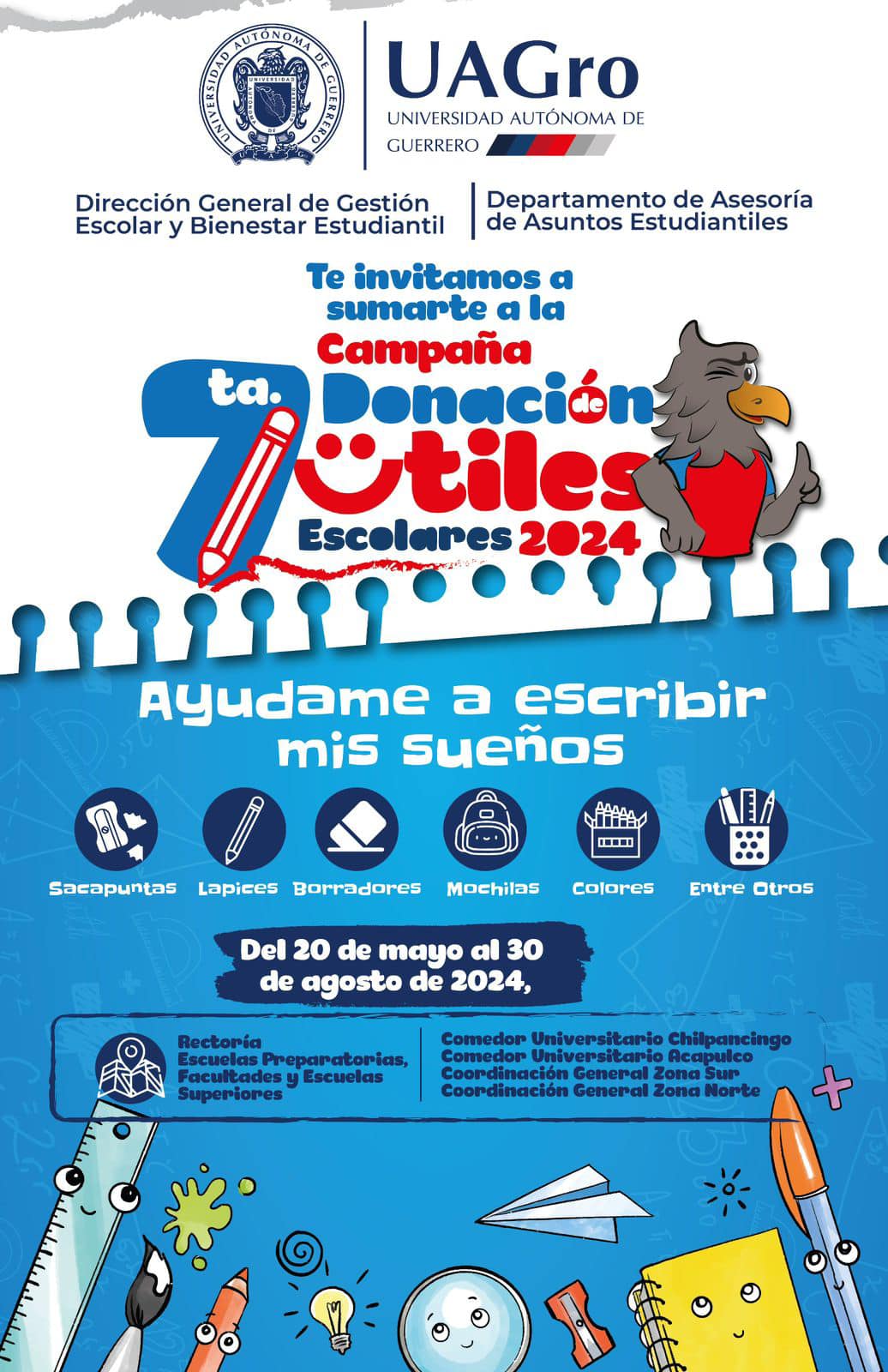 Campaña 7 campaña de Donación de Útiles Escolares